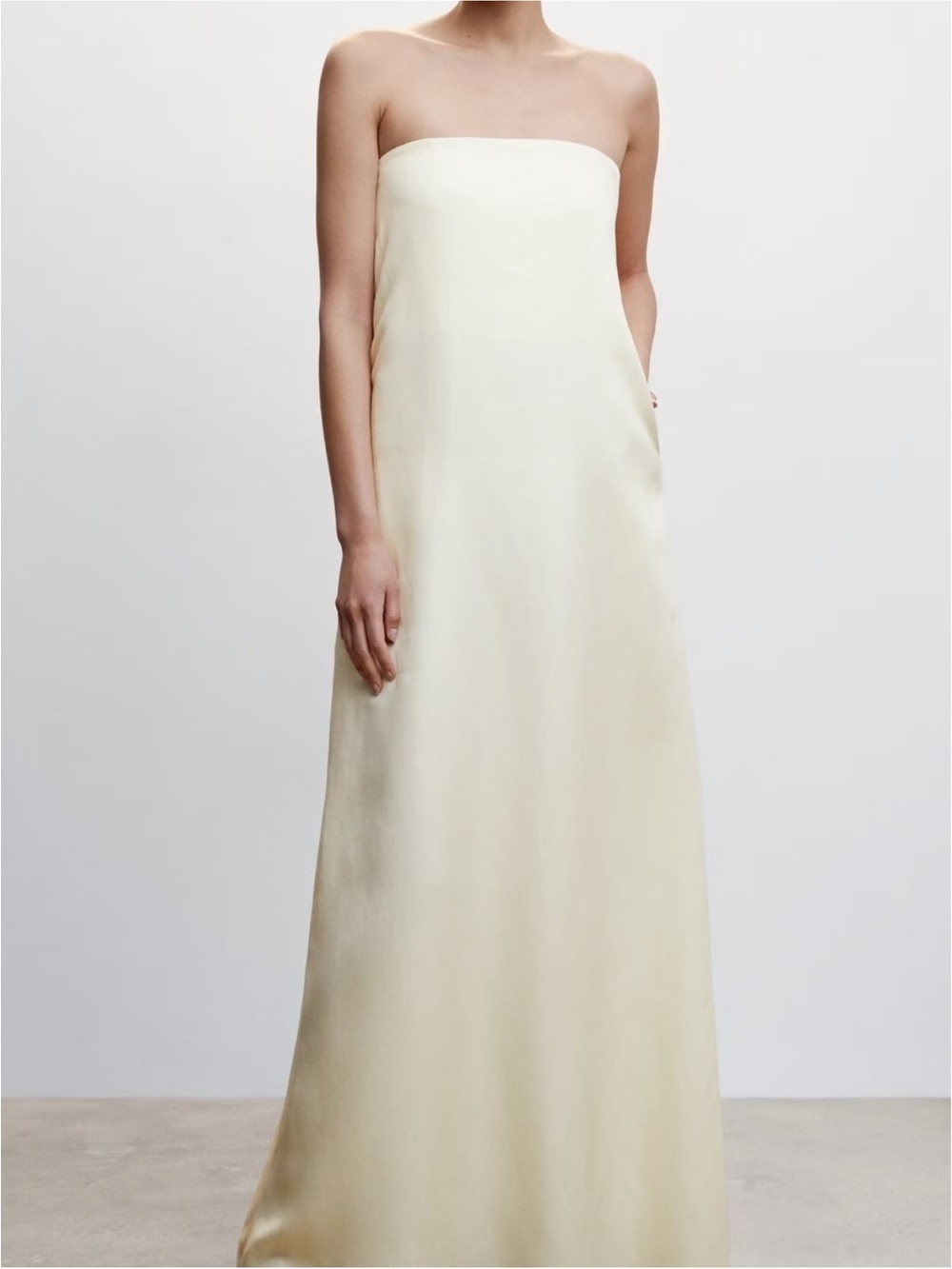Mango Strapless Cream Evening Gown